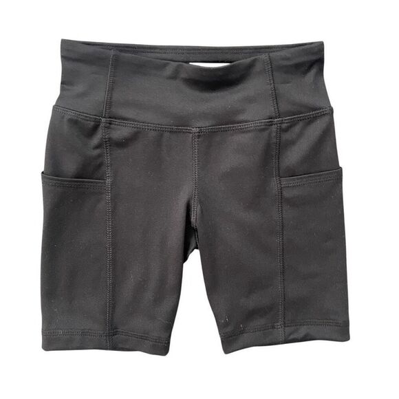 Athletic Works Girls Black Biker Shorts Size Small 6/6X Active Stretch Fit - Picture 2 of 7
